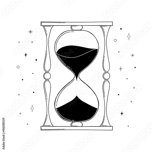 Boho hourglass Vector Illustration.