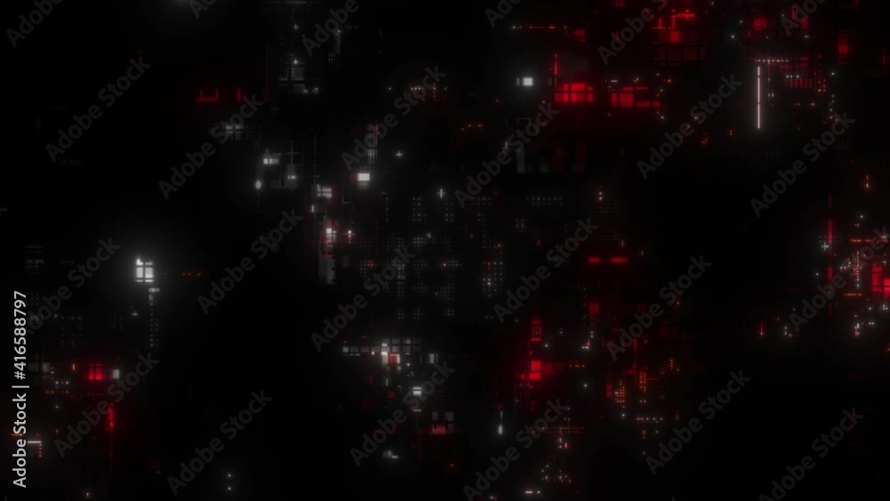 Chaotic Random Abstract Greeble Technology Background Loop