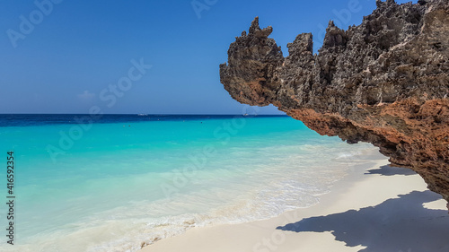 The picturesque beach of the island of Zanzibar. Tanzania