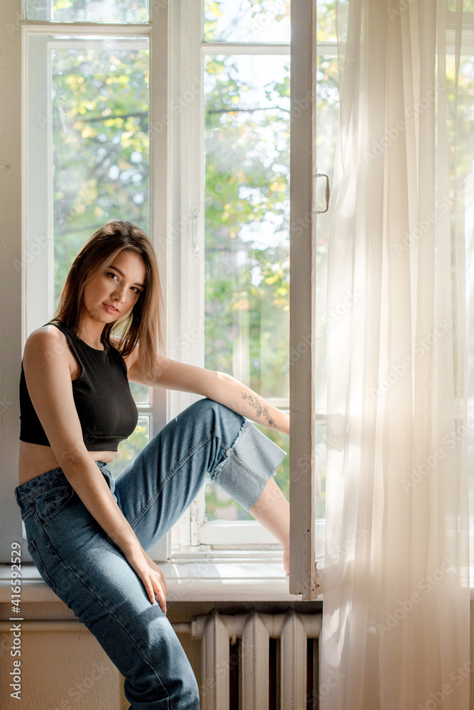 Young woman relaxing at home Young woman relaxing at home