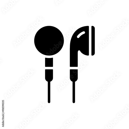 Ear-bud headphone vector flat glyph icon