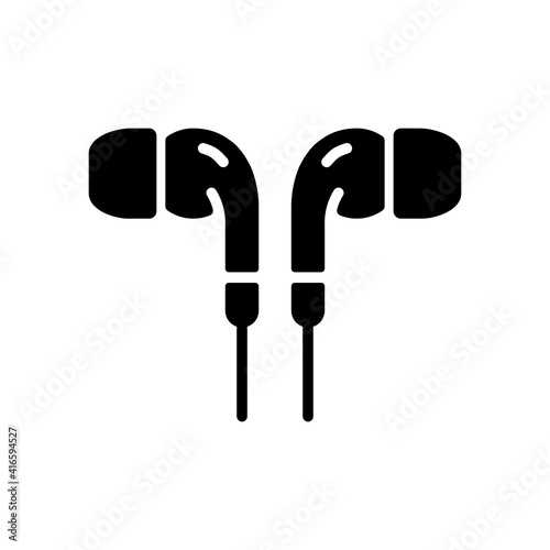 Earbuds headphone vector flat glyph icon