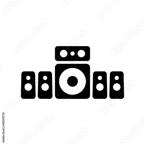 5.1 surround sound system vector glyph icon
