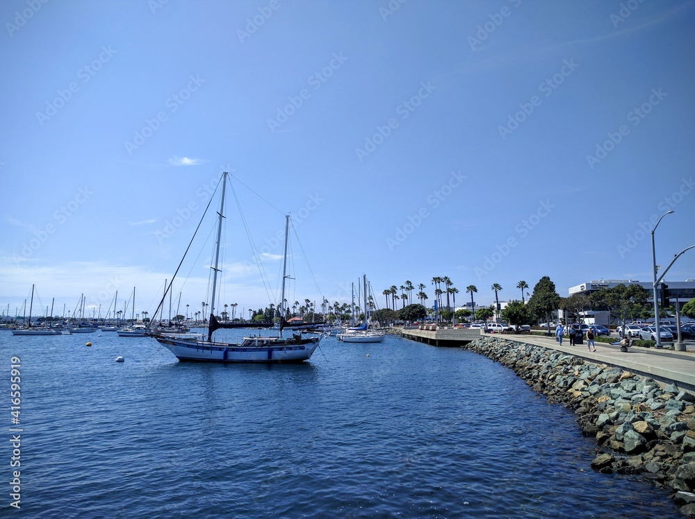 Fototapeta premium A boat in San Diego, CA - June 2016