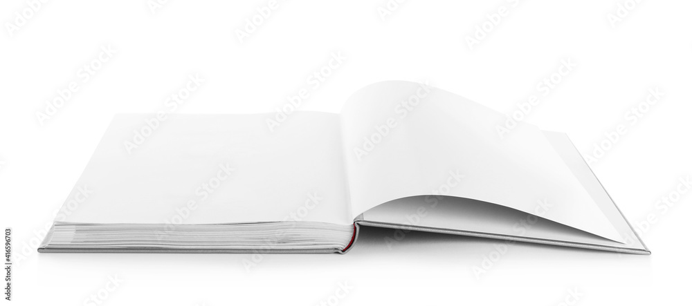 Open book with hard cover isolated on white Open book with hard cover isolated on white
