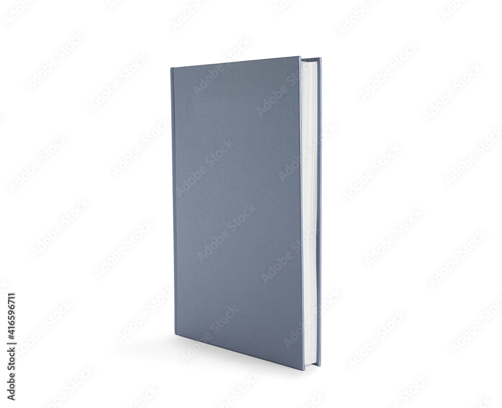 Closed book with grey hard cover isolated on white Closed book with grey hard cover isolated on white
