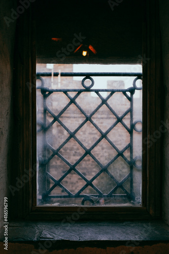 The old and ancient window in the castle