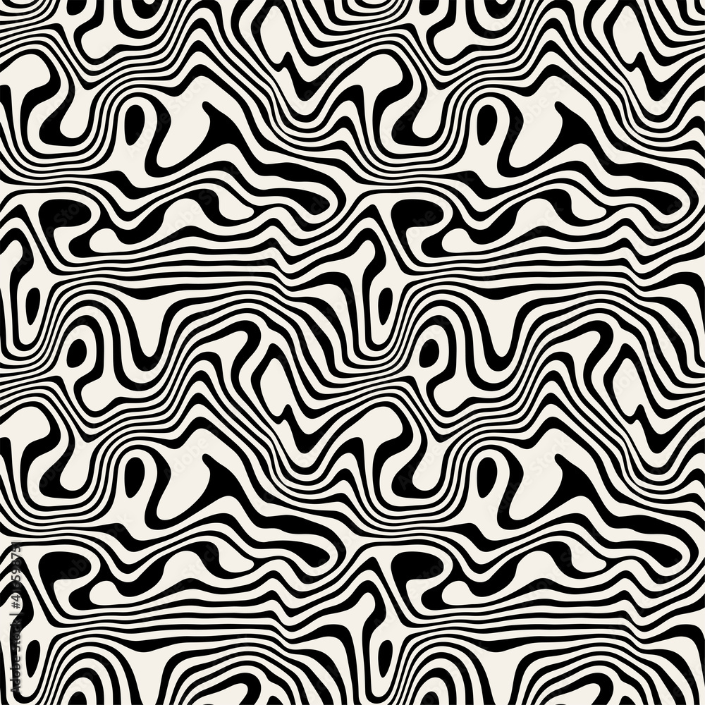 Obraz premium Vector seamless pattern. Abstract grunge texture with monochrome fluid stains. Creative background with blots. Decorative design with marble effect. Can be used as swatch for illustrator