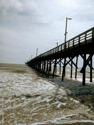 Wooden pier in North Topsail Island  NC - October 2020