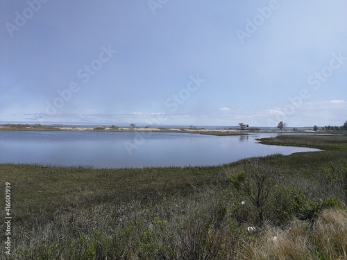 Overview of the Long Island Sound in Greenport  NY - May 2020