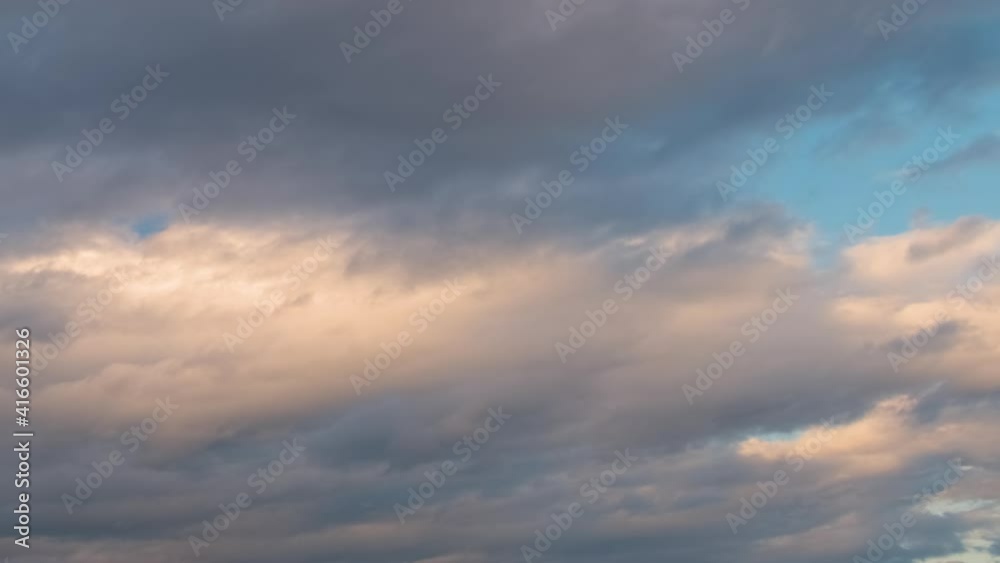 Time lapse with fast moving clouds on blue sky. Time lapse with fast moving clouds on blue sky.