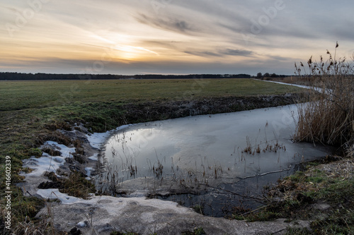 Fototapeta Naklejka Na Ścianę i Meble -  Landschaft am Abend auf einem Feld