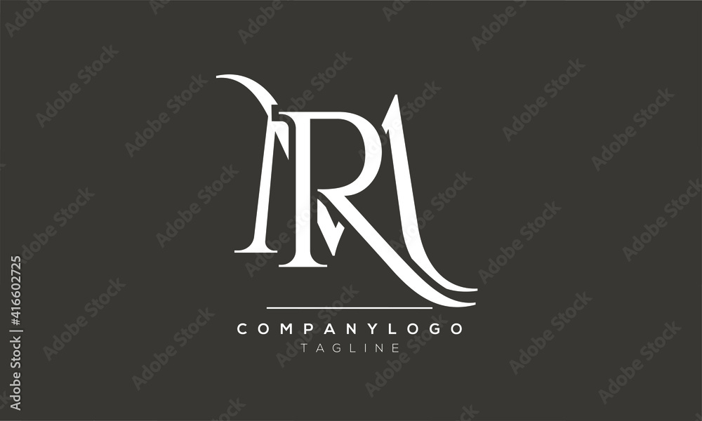 Abstract Letter Initial MR or RM Vector Logo Design Template