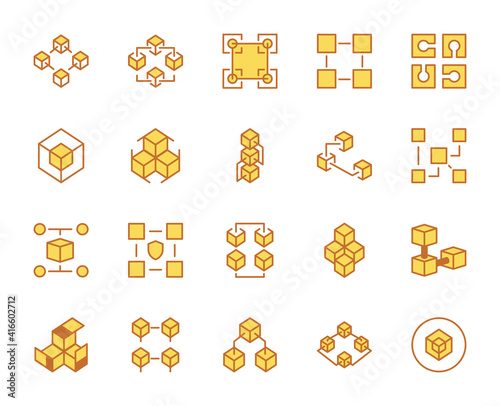 Blockchain icon set.