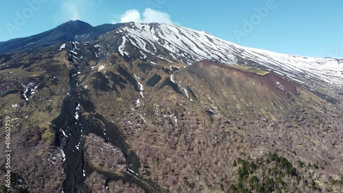 Drone view from north side Etna volcano