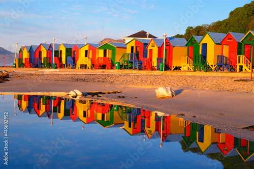 Colourful beach huts - St James beach huts outside Cape Town