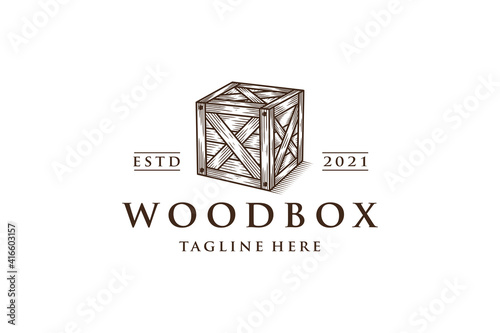 Wooden Box Logo Template