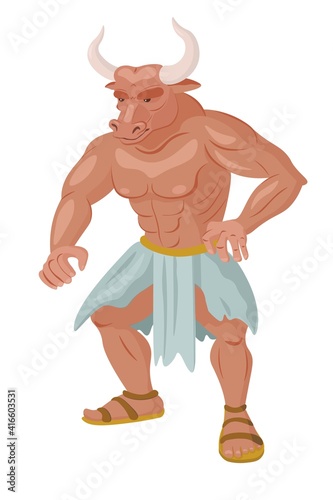 Vector art of minotaur monster from greek myth