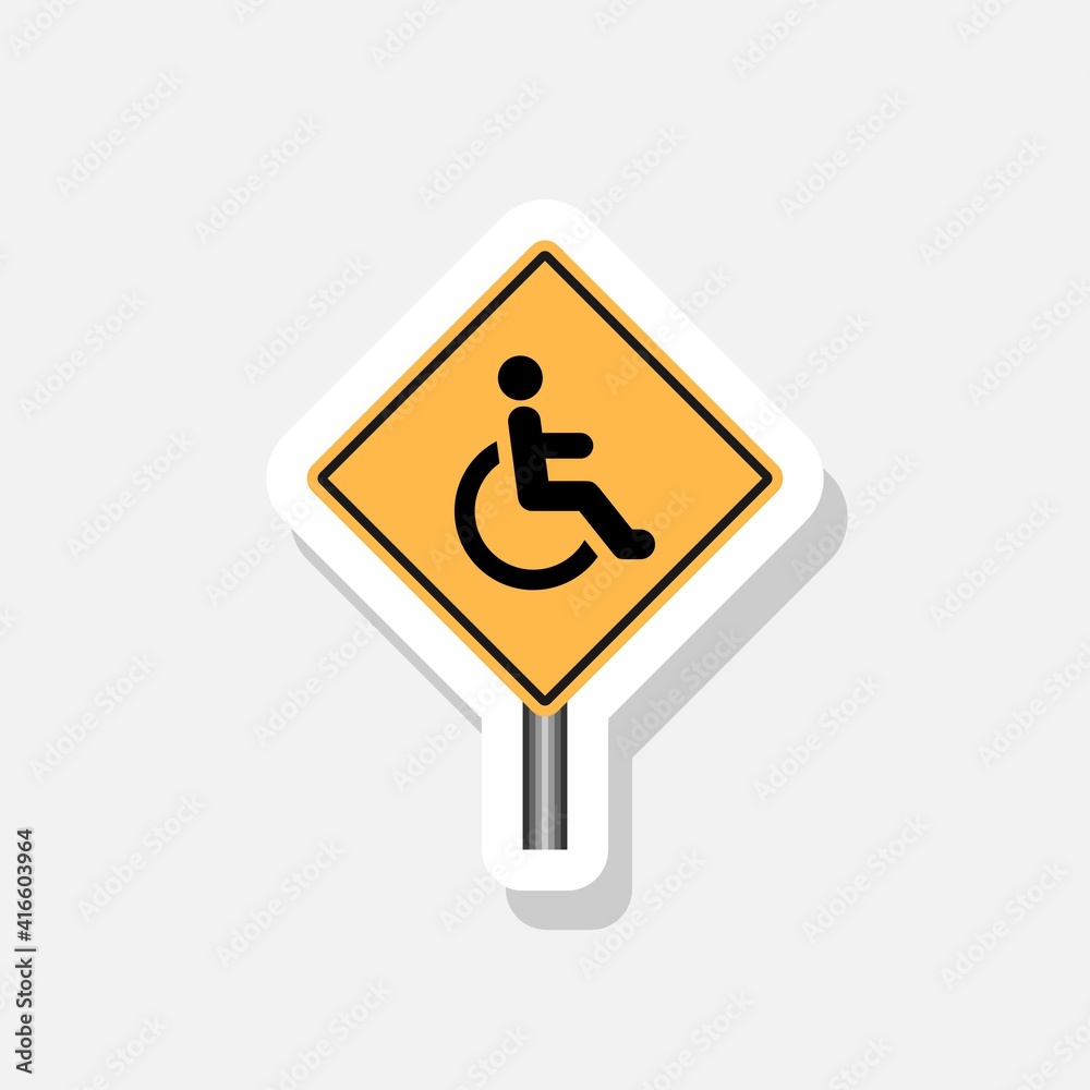 Disabled sign sticker icon isolated on white background Disabled sign sticker icon isolated on white background