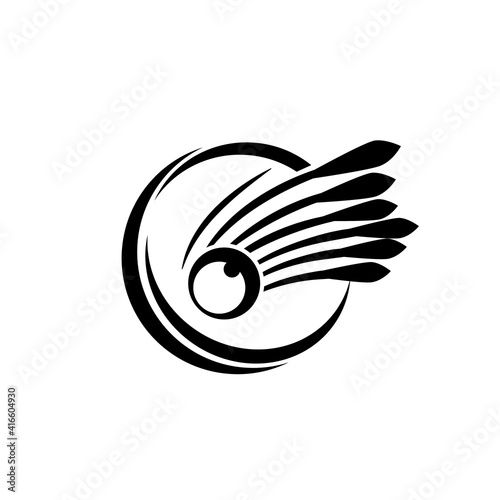 Badminton silhouette logo design vector isolated on white background