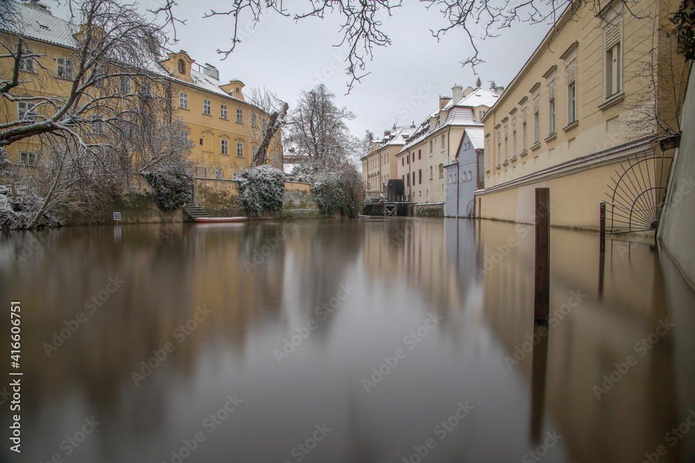 reflection on the canal in prague - čertovka