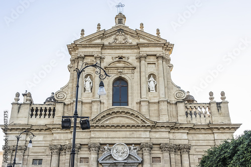 Baroque church of Saint Teresa (Chiesa di Santa Teresa alla Kalsa, 1700) in the quarter of the Kalsa, within the historic centre of Palermo. Palermo, Sicily, Italy.