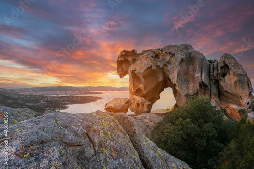 Capo d' Orso Palau, Costa Smeralda -Sardinia Italy. View of the Bear rock.	 photo