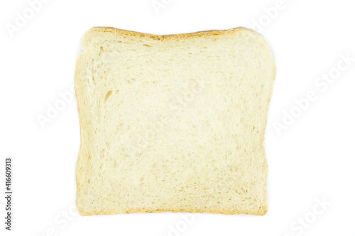 Toast bread isolated on white background top view