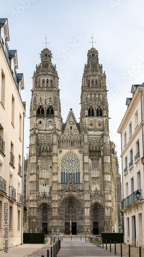 Tours, beautiful french city, the gothic cathedral 