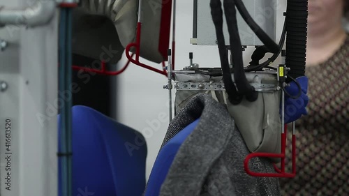 Sewing production. Ironing and clothes control.