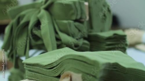 Sewing production. Fabric cutting shop.