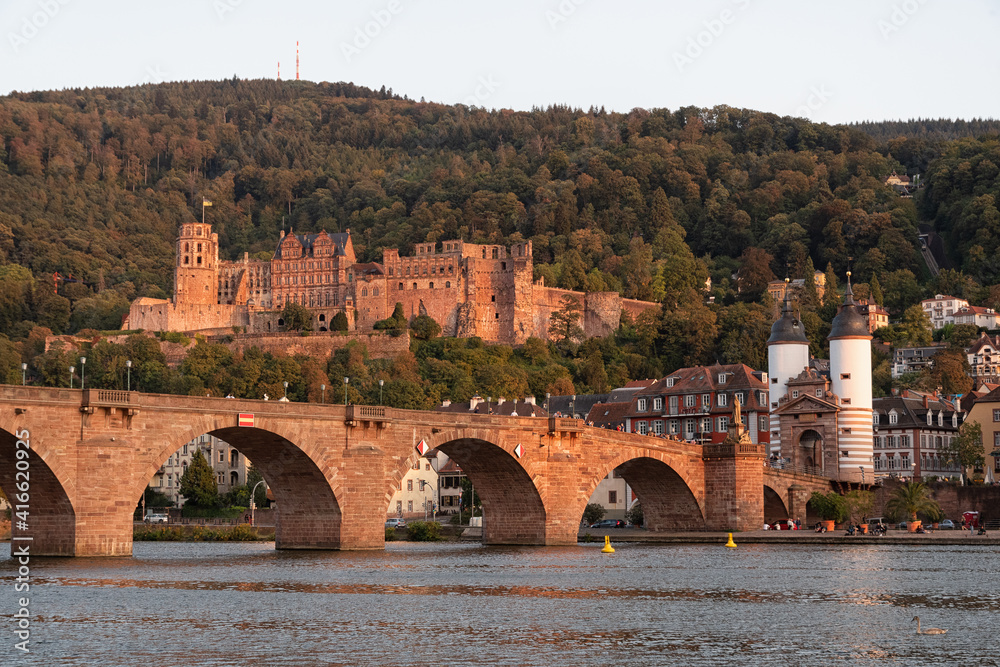 View over the Neckar to Heidelberg