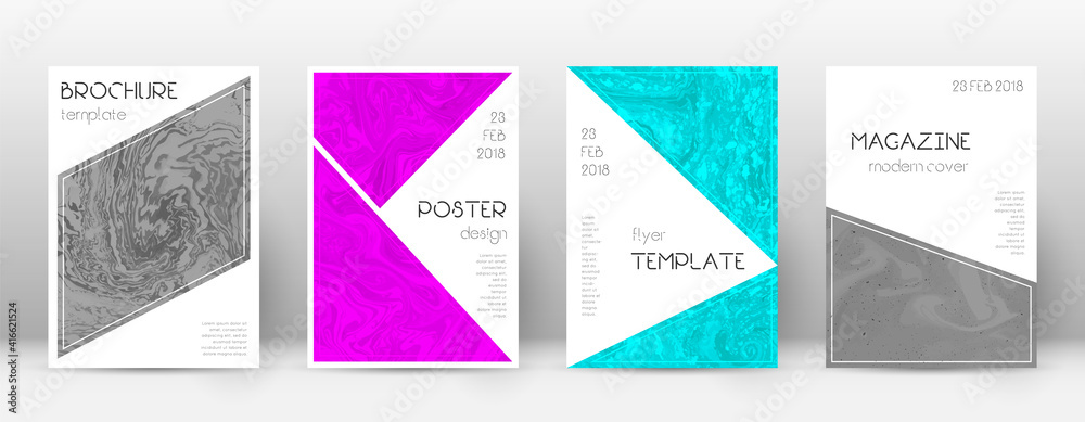 Abstract cover. Unique design template. Suminagashi marble triangle poster. Unique trendy abstract c