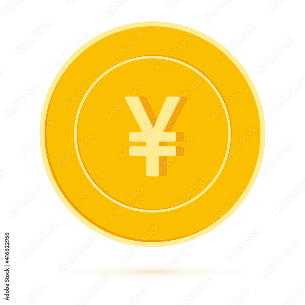 Chinese yuan coin isolated on white background. CNY yellow gold coin. China metal money. Unusual car Chinese yuan coin isolated on white background. CNY yellow gold coin. China metal money. Unusual car