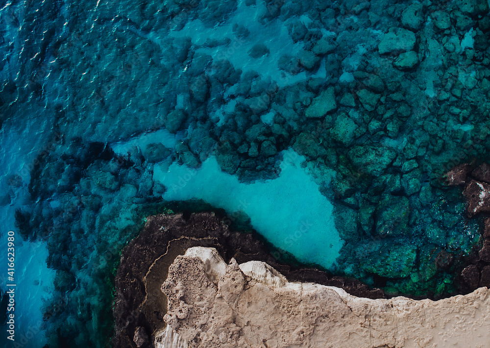 Sea caves from drone
