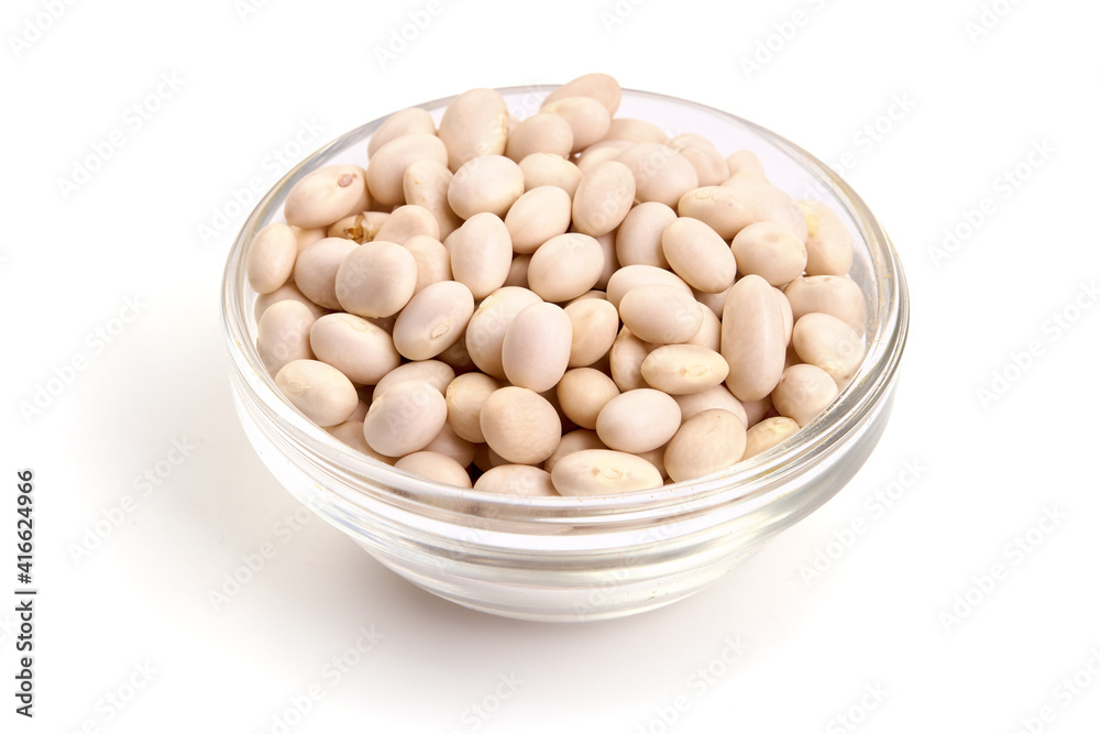 Dried white beans, isolated on white background. High resolution image Dried white beans, isolated on white background. High resolution image