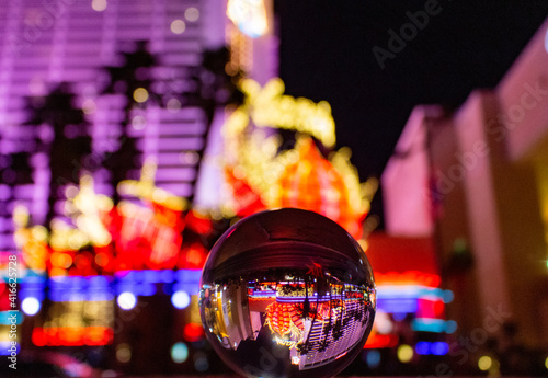 Photography Las Vegas strip in lensball