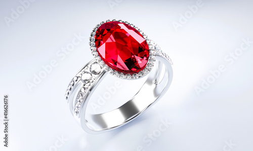 The large red diamond or ru...