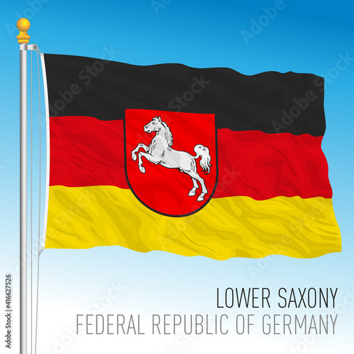 Lower Saxony lander flag, federal state of Germany, europe, vector illustration