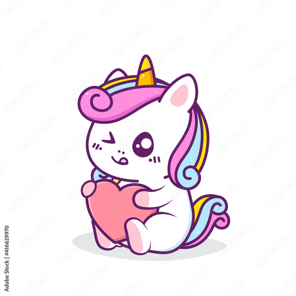 cute unicorn hugging a heart cute unicorn hugging a heart