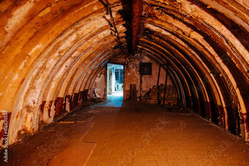 Dark abandoned Soviet bunker, echo of Cold War