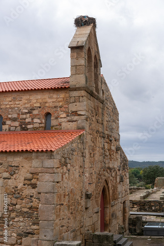 Idanha a velha cathedral church on a cloudy day, in Portugal photo