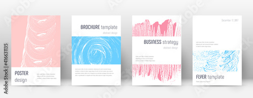 Cover page design template. Minimalistic brochure layout. Classic trendy abstract cover page. Pink a