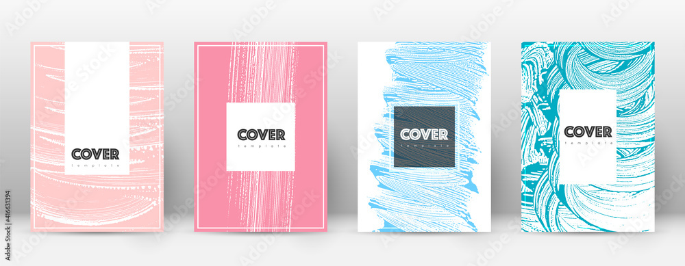 Cover page design template. Hipster brochure layout. Breathtaking trendy abstract cover page. Pink a