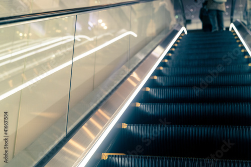 moving escalator in the airport