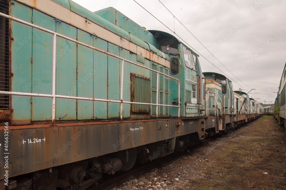 Abandoned train graveyard in Łódź, Poland Abandoned train graveyard in Łódź, Poland