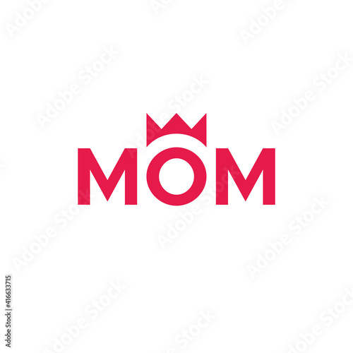 Mom text with crown vector