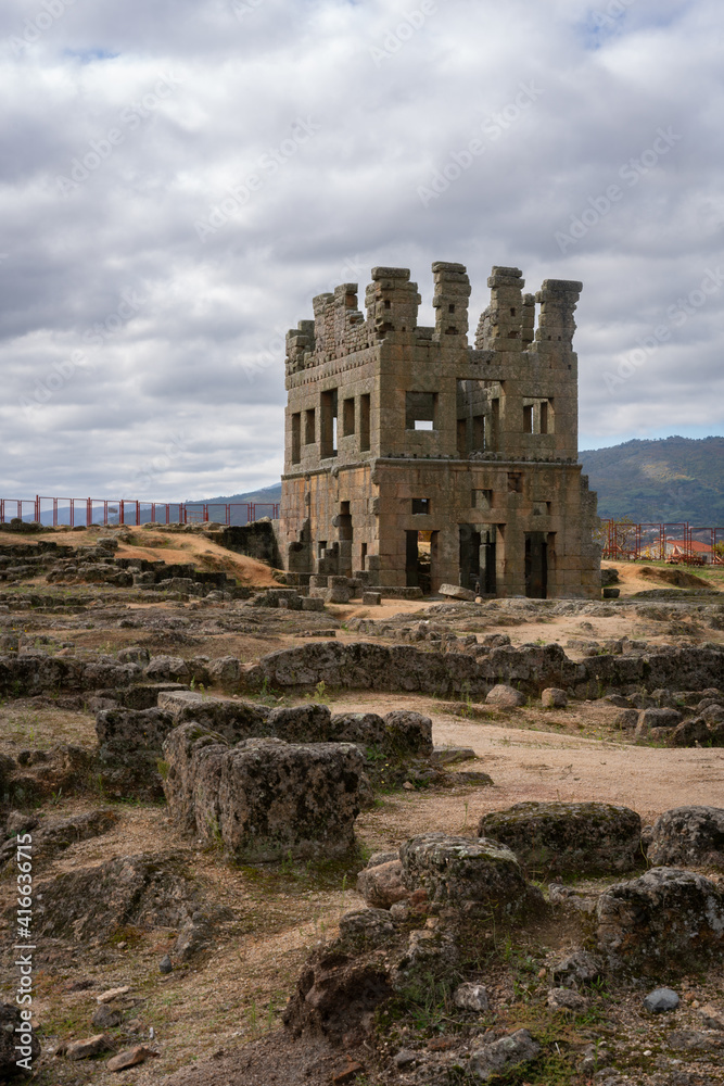 Centum Cellas mysterious ancient roman ruin tower in Belmonte, Portugal