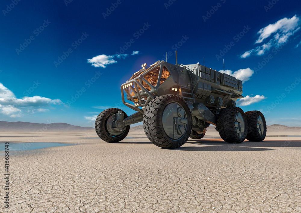 commander transport is looking for water on desert after rain commander transport is looking for water on desert after rain