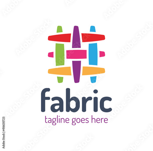 Vector logo design template for shop fabric, knitting, textile. Textile fabric modern simple logo design